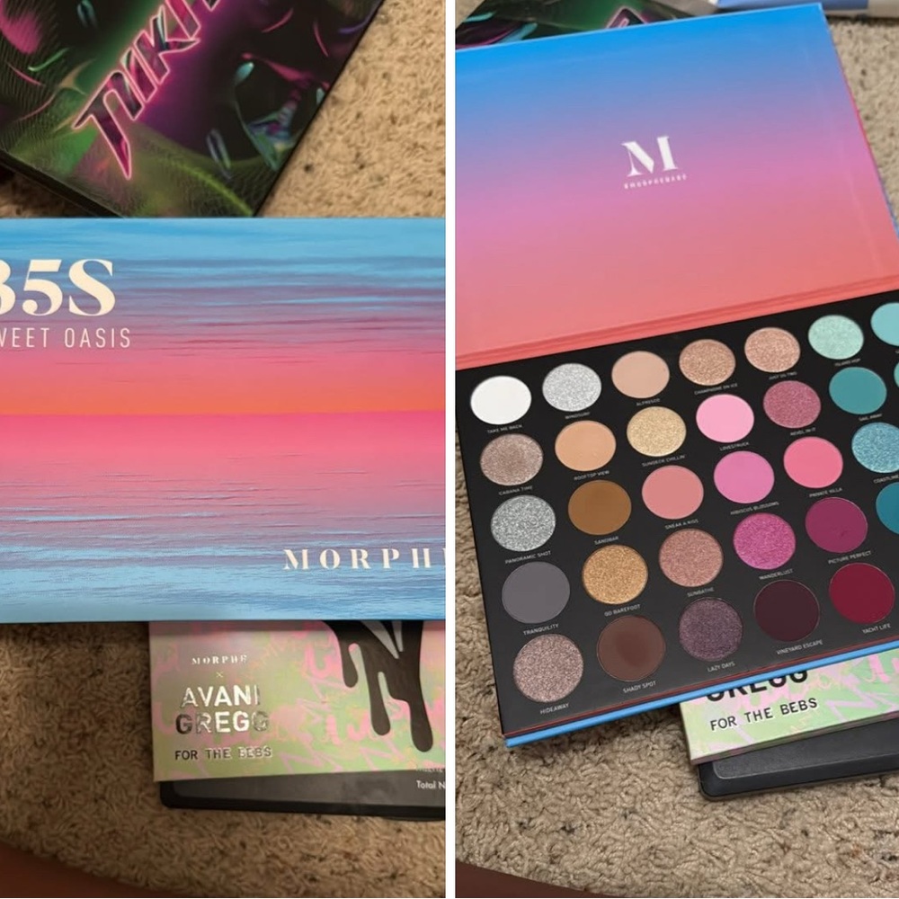 Morphe Sweet Oasis Eyeshadow Palette with Pinks, Blues, and Browns